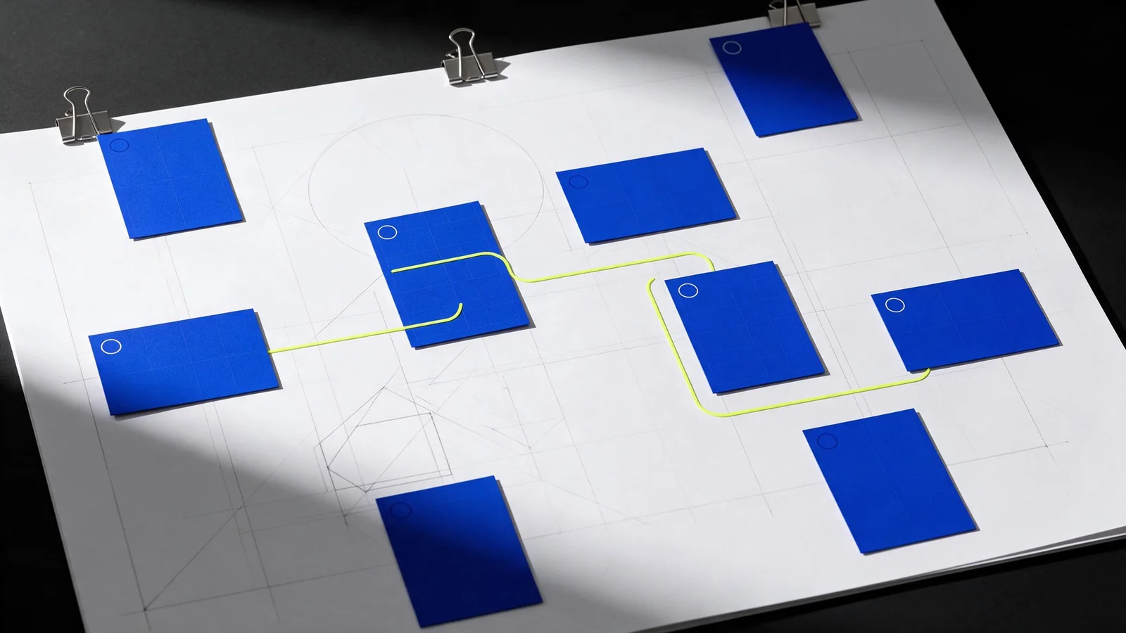 A visual map connecting a B2B website, buyer questions, and an inquiry path